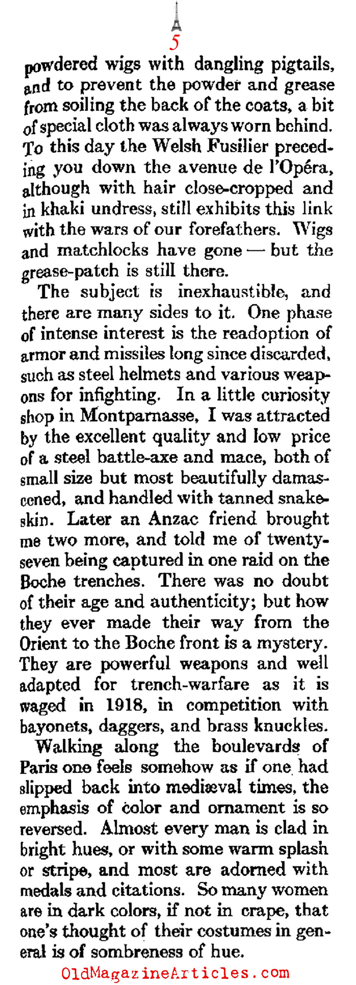 The Atmosphere of W.W. I Paris   (Atlantic Monthly, 1918) 